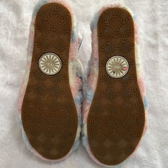 UGG Fluff Yeah Slides Pastel Furry Pink Blue White - Picture 7 of 11